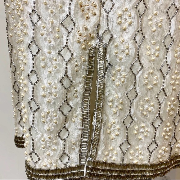 Vtg 80’s Stenay Champagne Beaded Short Gown 10 - Picture 16 of 16